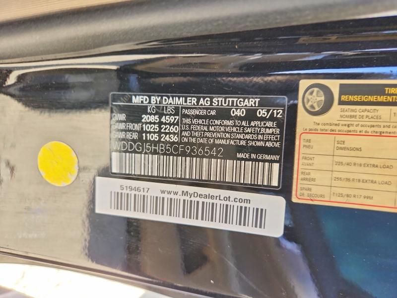 Продажа на аукционе авто 2012 Mercedes-benz C, vin: WDDGJ5HB5CF936542, номер лота: 67197656