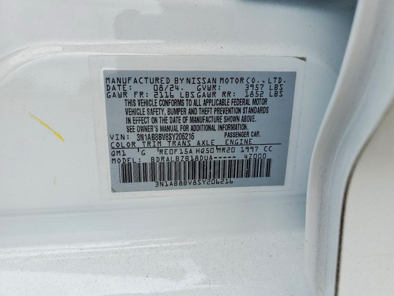 65192156 :رقم المزاد ، 3N1AB8BV8SY206216 vin ، 2025 Nissan Sentra مزاد بيع