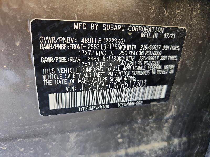 Продажа на аукционе авто 2023 Subaru Forester, vin: JF2SKAECXPH517203, номер лота: 66183406