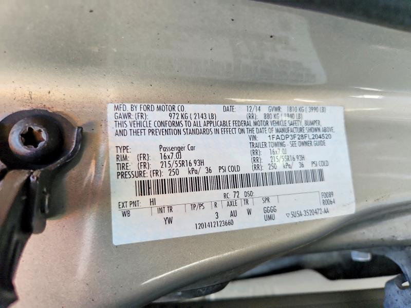 Продаж на аукціоні авто 2015 Ford Focus, vin: 1FADP3F28FL204520, номер лоту: 63806906