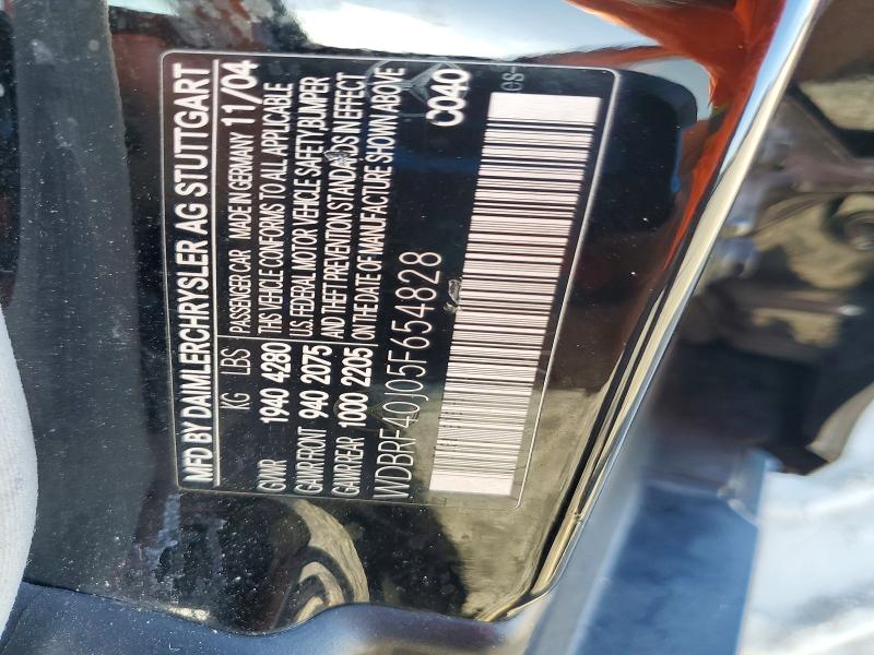 65194046 :رقم المزاد ، WDBRF40J05F654828 vin ، 2005 Mercedes-benz C مزاد بيع