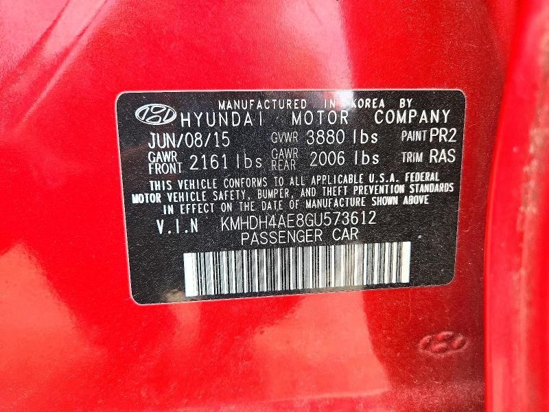 Aukcja sprzedaży 2016 Hyundai Elantra, vin: KMHDH4AE8GU573612, numer aukcji: 66427856