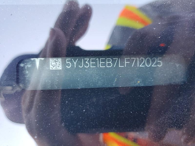 Продаж на аукціоні авто 2020 Tesla Model 3, vin: 5YJ3E1EB7LF712025, номер лоту: 66297326
