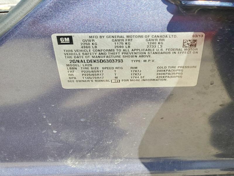 Aukcja sprzedaży 2013 Chevrolet Equinox, vin: 2GNALDEK5D6303793, numer aukcji: 65526866