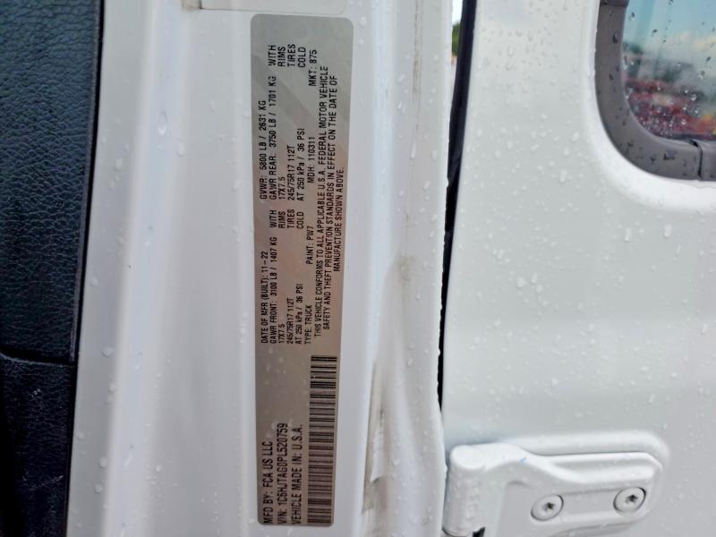 65520896 :رقم المزاد ، 1C6HJTAG0PL520759 vin ، 2023 Jeep Gladiator مزاد بيع