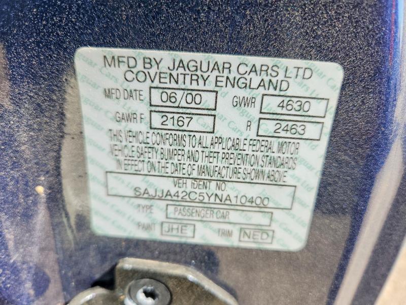 Aukcja sprzedaży 2000 Jaguar Xk8, vin: SAJJA42C5YNA10400, numer aukcji: 66288576