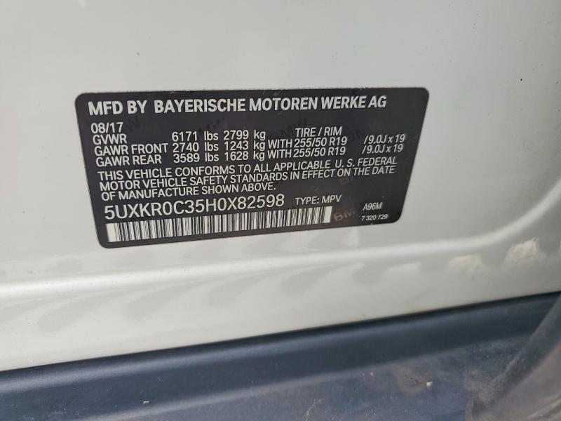 64939556 :رقم المزاد ، 5UXKR0C35H0X82598 vin ، 2017 Bmw X5 مزاد بيع