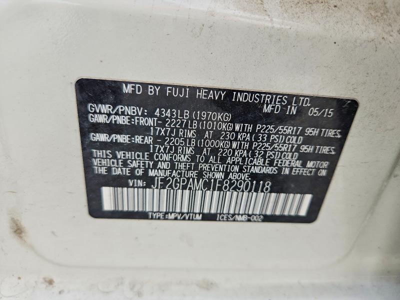 Aukcja sprzedaży 2015 Subaru Xv Crosstrek, vin: JF2GPAMC1F8290118, numer aukcji: 67353596