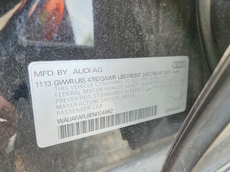 64891516 :رقم المزاد ، WAUAFAFL8EN024662 vin ، 2014 Audi A4 مزاد بيع