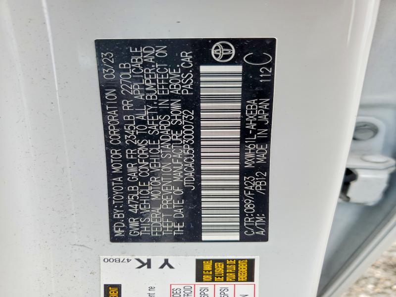 Aukcja sprzedaży 2023 Toyota Prius Prime, vin: JTDACACU5P3000732, numer aukcji: 64397886