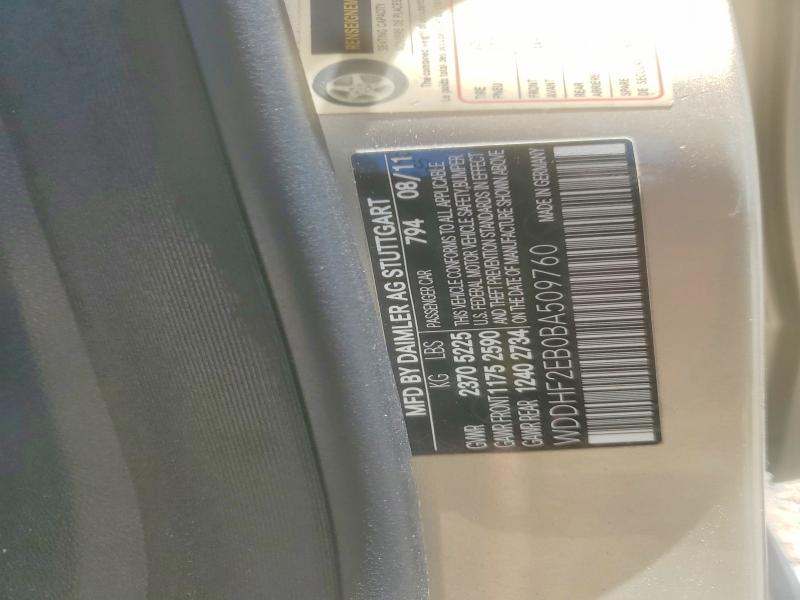 63767436 :رقم المزاد ، WDDHF2EB0BA509760 vin ، 2011 Mercedes-benz E مزاد بيع