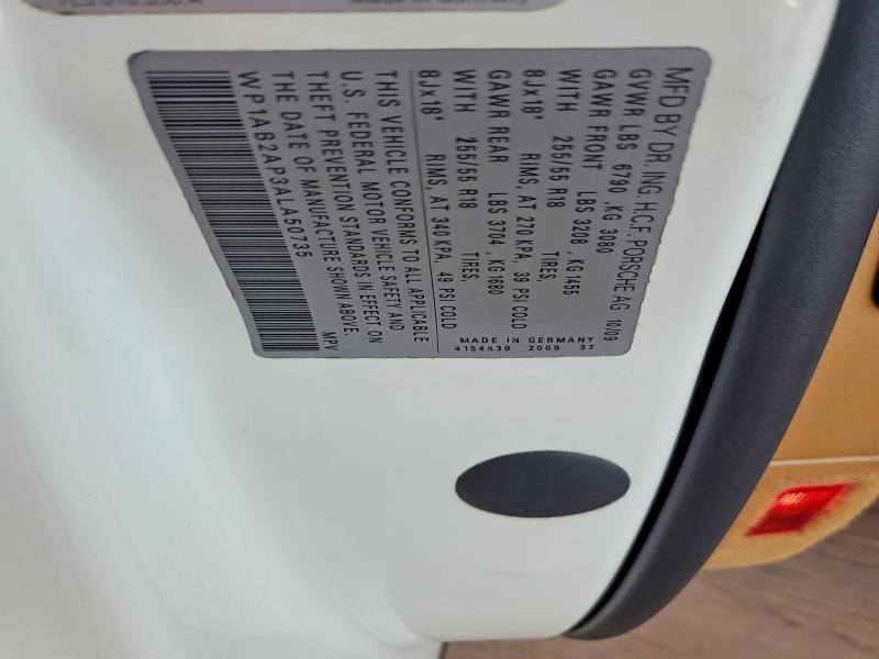 Продаж на аукціоні авто 2010 Porsche Cayenne, vin: WP1AB2AP3ALA50735, номер лоту: 65659256