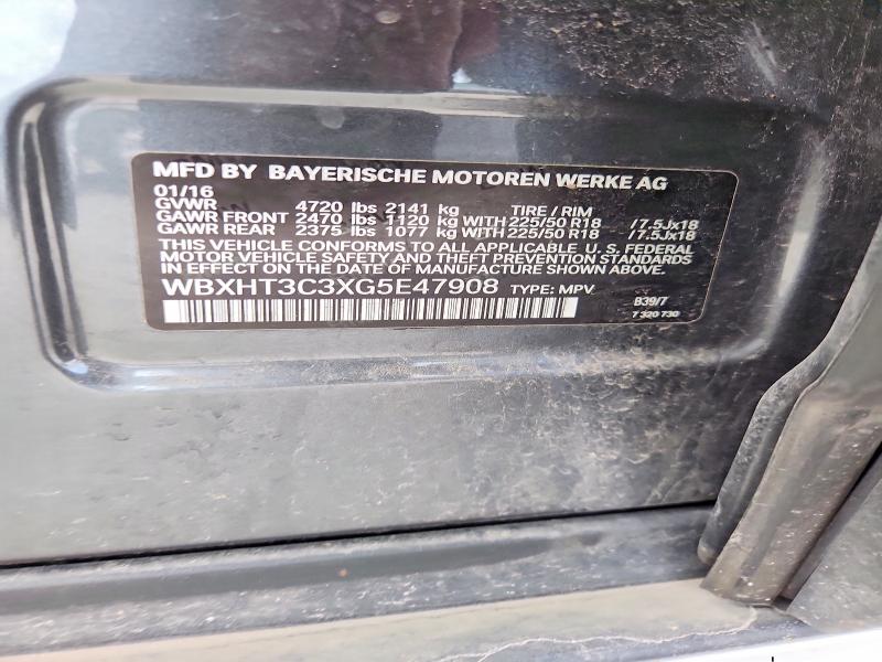 66449776 :رقم المزاد ، WBXHT3C3XG5E47908 vin ، 2016 Bmw X1 مزاد بيع
