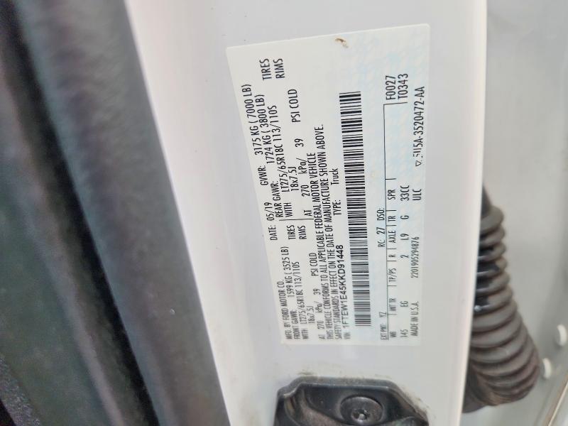 Aukcja sprzedaży 2019 Ford F150, vin: 1FTEW1E45KKD91448, numer aukcji: 65230536