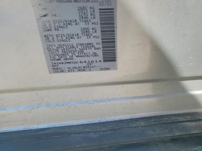 65699356 :رقم المزاد ، 5N1AR2MM1DC641614 vin ، 2013 Nissan Pathfinder مزاد بيع