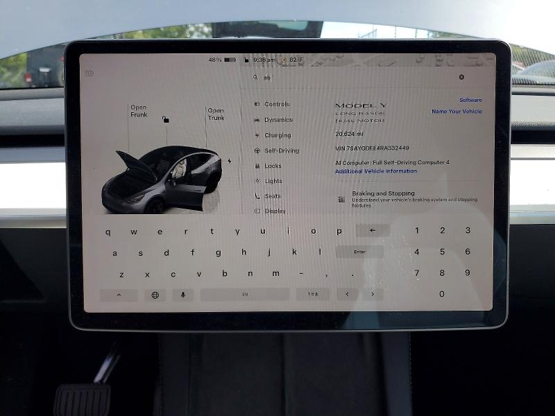 2024 Tesla Model Y მანქანა იყიდება აუქციონზე, vin: 7SAYGDEE4RA332449, აუქციონის ნომერი: 63659666