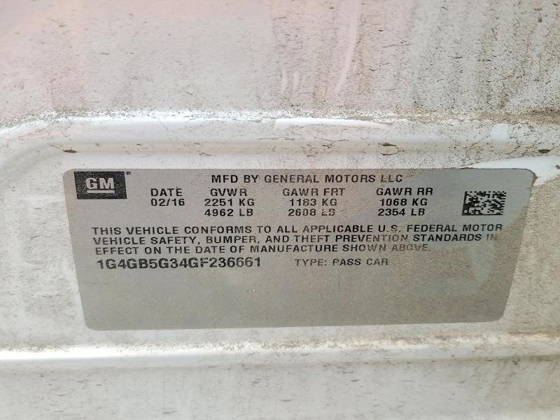 Aukcja sprzedaży 2016 Buick Lacrosse, vin: 1G4GB5G34GF236661, numer aukcji: 64077686