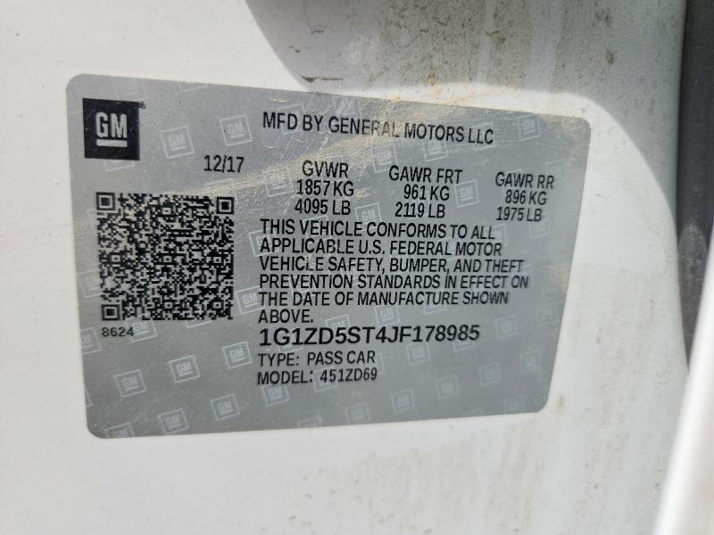 Продажа на аукционе авто 2018 Chevrolet Malibu, vin: 1G1ZD5ST4JF178985, номер лота: 64136006