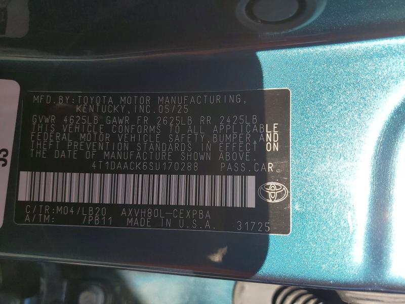 Aukcja sprzedaży 2025 Toyota Camry, vin: 4T1DAACK6SU170288, numer aukcji: 64563036