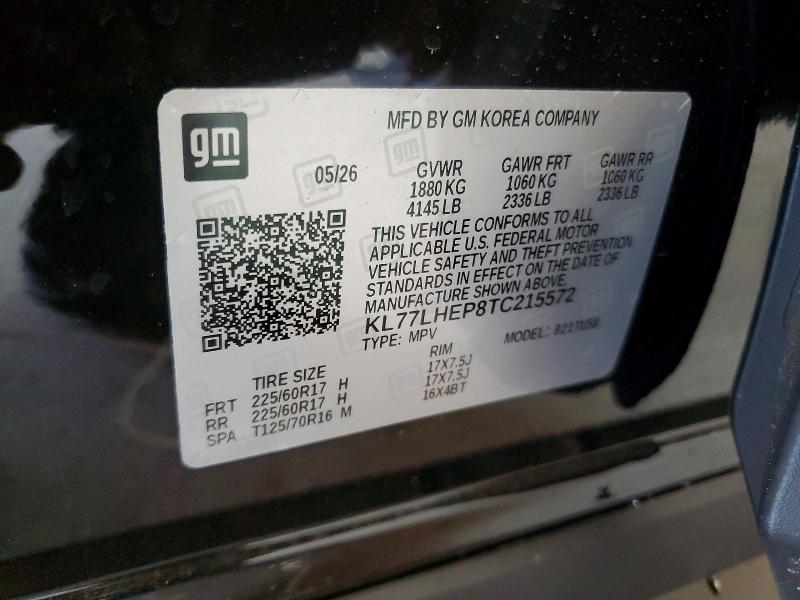 63476076 :رقم المزاد ، KL77LHEP8TC215572 vin ، 2026 Chevrolet Trax مزاد بيع