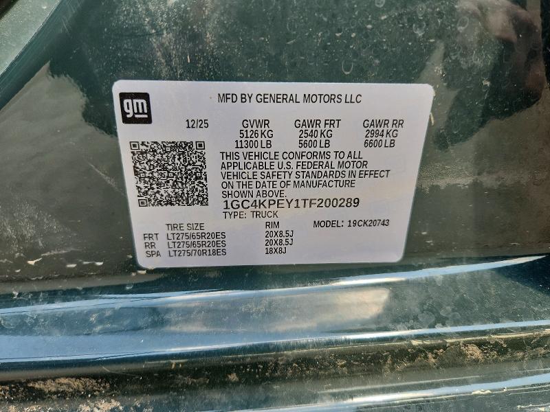 Продаж на аукціоні авто 2026 Chevrolet Silverado, vin: 1GC4KPEY1TF200289, номер лоту: 65136626