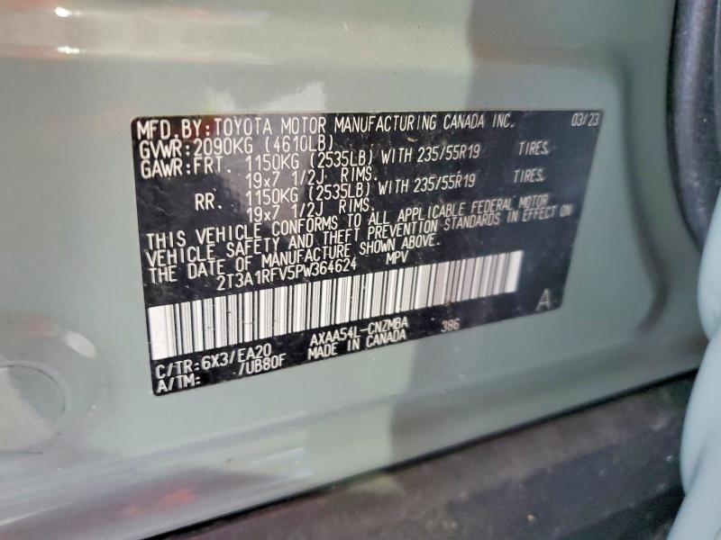 Продаж на аукціоні авто 2023 Toyota Rav4, vin: 2T3A1RFV5PW364624, номер лоту: 65084406