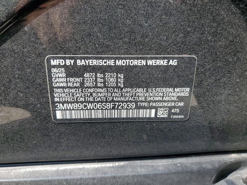 Продажа на аукционе авто 2025 Bmw 330xi, vin: 3MW89CW06S8F72939, номер лота: 60203676