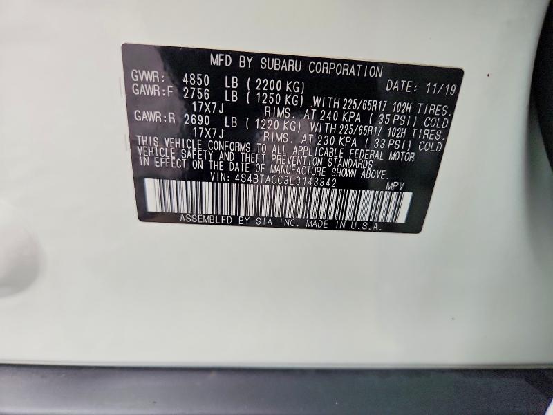 Продажа на аукционе авто 2020 Subaru Outback, vin: 4S4BTACC3L3143342, номер лота: 64057826