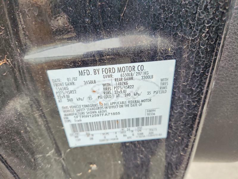 Aukcja sprzedaży 2007 Ford F150, vin: 1FTRW12597FA71855, numer aukcji: 63802666