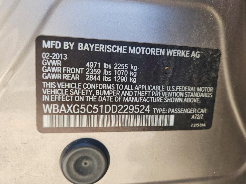 Aukcja sprzedaży 2013 Bmw 528, vin: WBAXG5C51DD229524, numer aukcji: 66408546