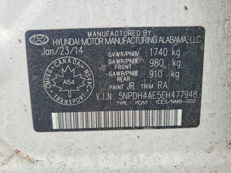Продаж на аукціоні авто 2014 Hyundai Elantra, vin: 5NPDH4AE5EH477948, номер лоту: 64661816