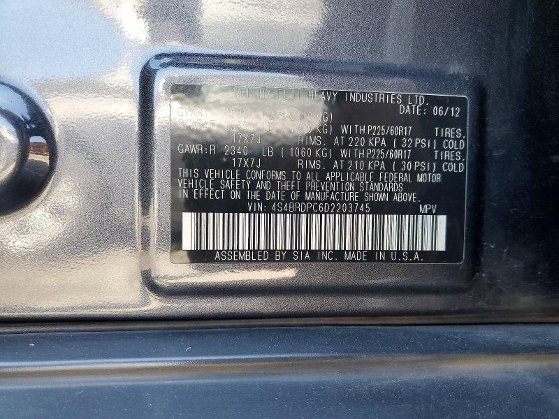 Aukcja sprzedaży 2013 Subaru Outback, vin: 4S4BRDPC6D2203745, numer aukcji: 66638456