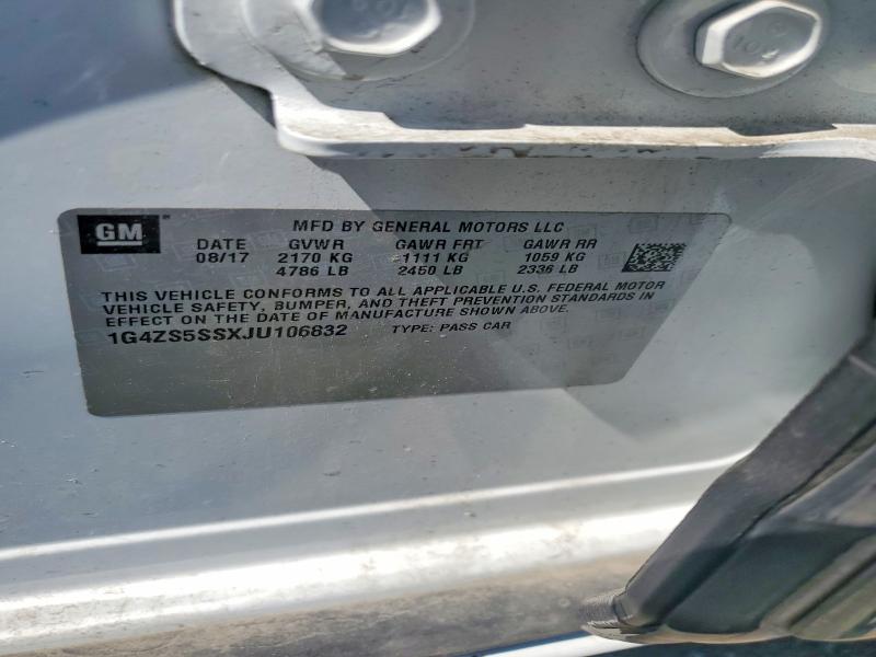 2018 Buick Lacrosse მანქანა იყიდება აუქციონზე, vin: 1G4ZS5SSXJU106832, აუქციონის ნომერი: 64082566