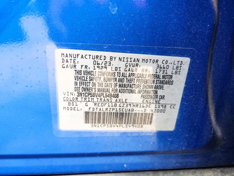 65924826 :رقم المزاد ، 3N1CP5BV4PL549408 vin ، 2023 Nissan Kicks مزاد بيع