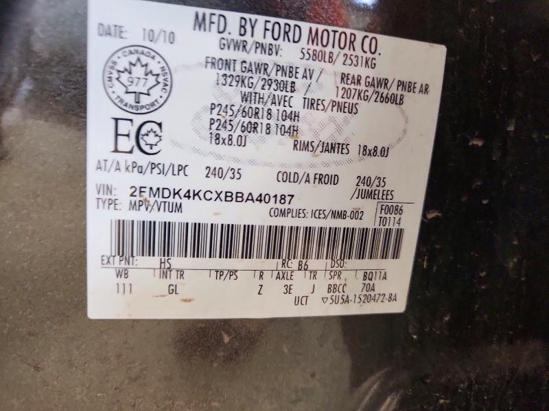 Aukcja sprzedaży 2011 Ford Edge, vin: 2FMDK4KCXBBA40187, numer aukcji: 64732836
