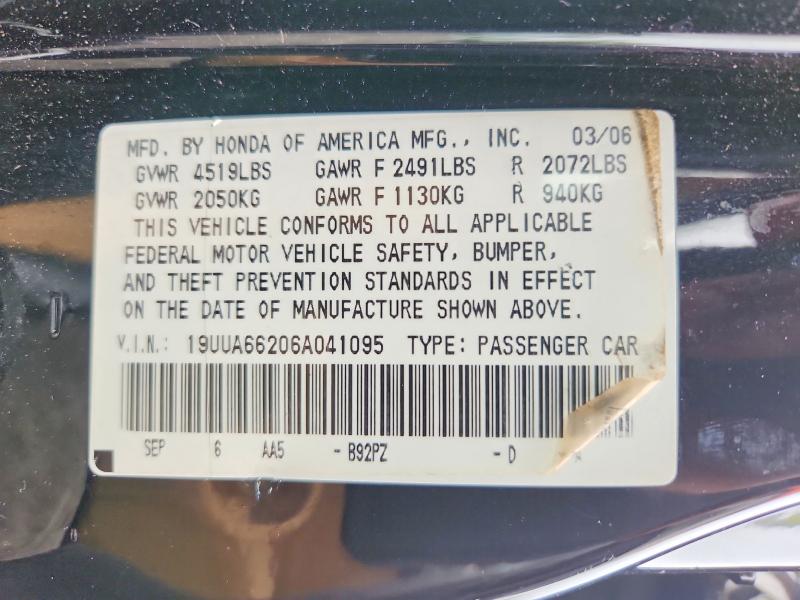 65007976 :رقم المزاد ، 19UUA66206A041095 vin ، 2006 Acura 3.2tl مزاد بيع