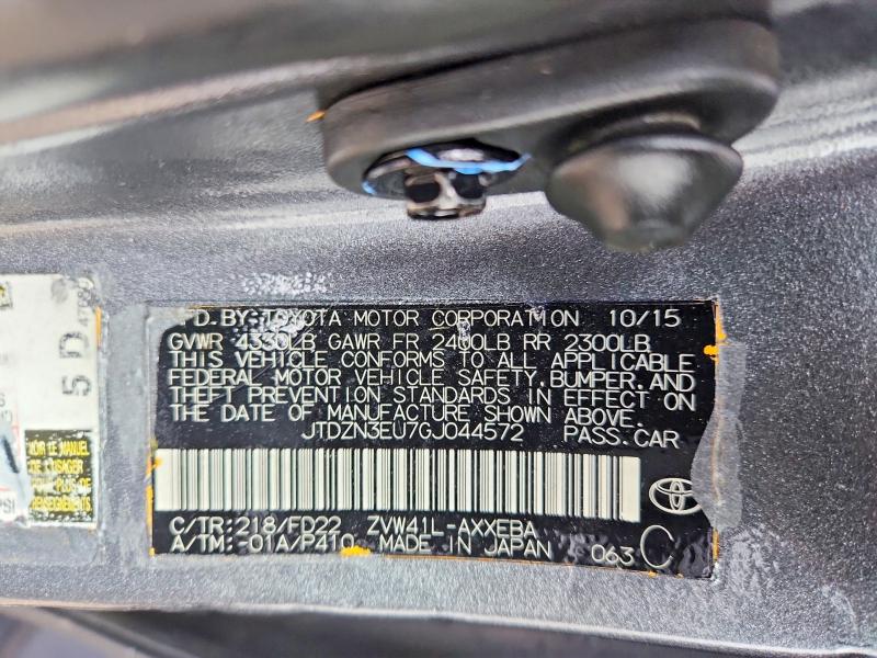 62539926 :رقم المزاد ، JTDZN3EU7GJ044572 vin ، 2016 Toyt Prius V مزاد بيع