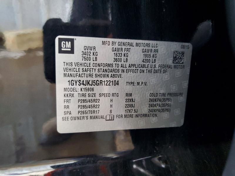 Продажа на аукционе авто 2016 Cadillac Escalade, vin: 1GYS4JKJ5GR122104, номер лота: 63379126