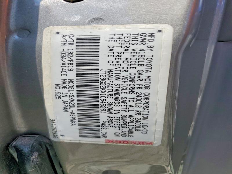 63962986 :رقم المزاد ، JT2BG22KX10546281 vin ، 2001 Toyota Camry مزاد بيع