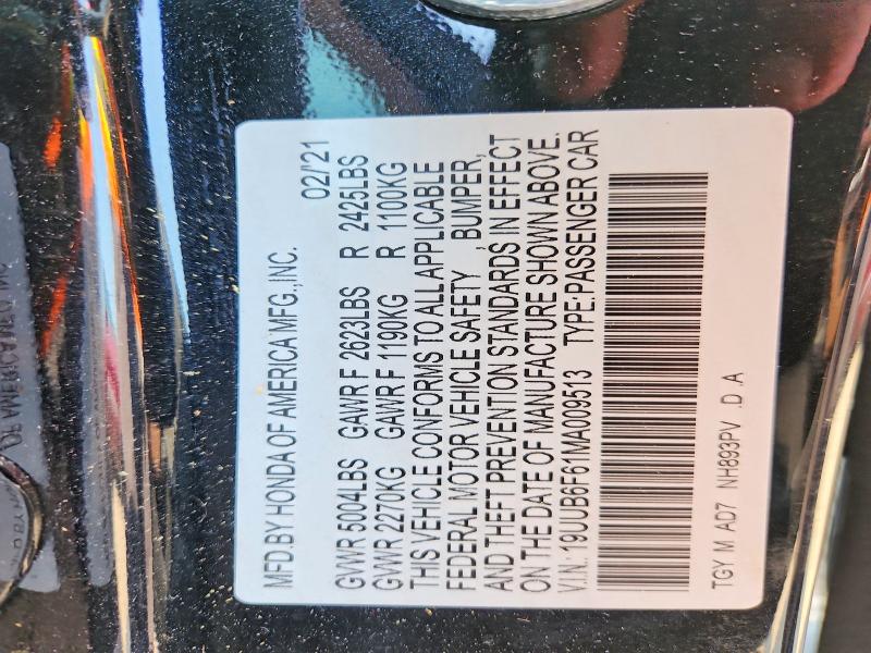 64853696 :رقم المزاد ، 19UUB6F61MA009513 vin ، 2021 Acura Tlx مزاد بيع