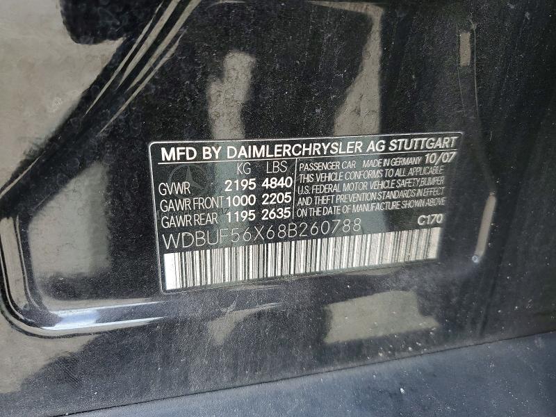 63296906 :رقم المزاد ، WDBUF56X68B260788 vin ، 2008 Mercedes-benz E مزاد بيع