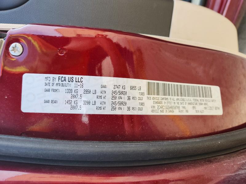 65305436 :رقم المزاد ، 2C4RC1GG5HR650709 vin ، 2017 Chrysler Pacifica مزاد بيع