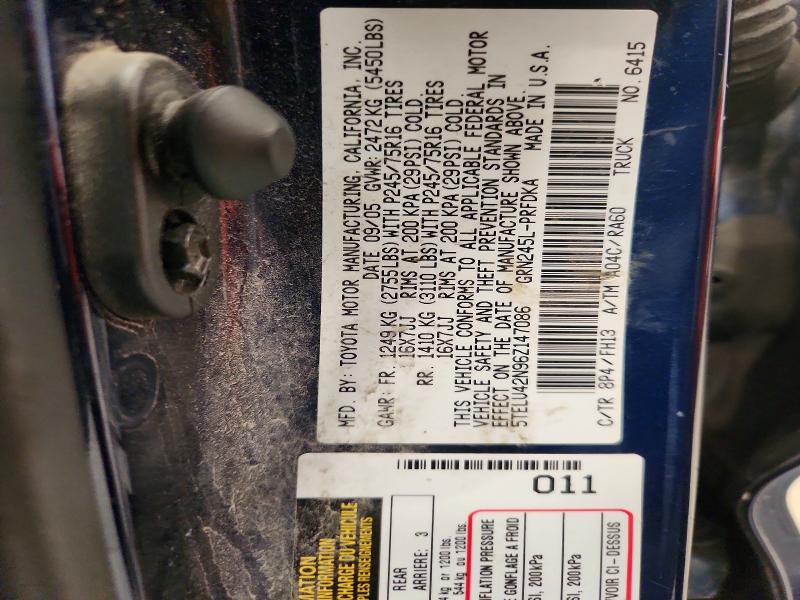 2006 Toyota Tacoma მანქანა იყიდება აუქციონზე, vin: 5TELU42N96Z147086, აუქციონის ნომერი: 64386456