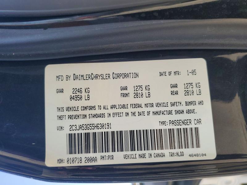 63898606 :رقم المزاد ، 2C3JA53G55H630191 vin ، 2005 Chrysler 300 مزاد بيع