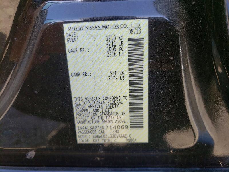 Aukcja sprzedaży 2014 Nissan Altima, vin: 1N4AL3AP7EN214069, numer aukcji: 64569056