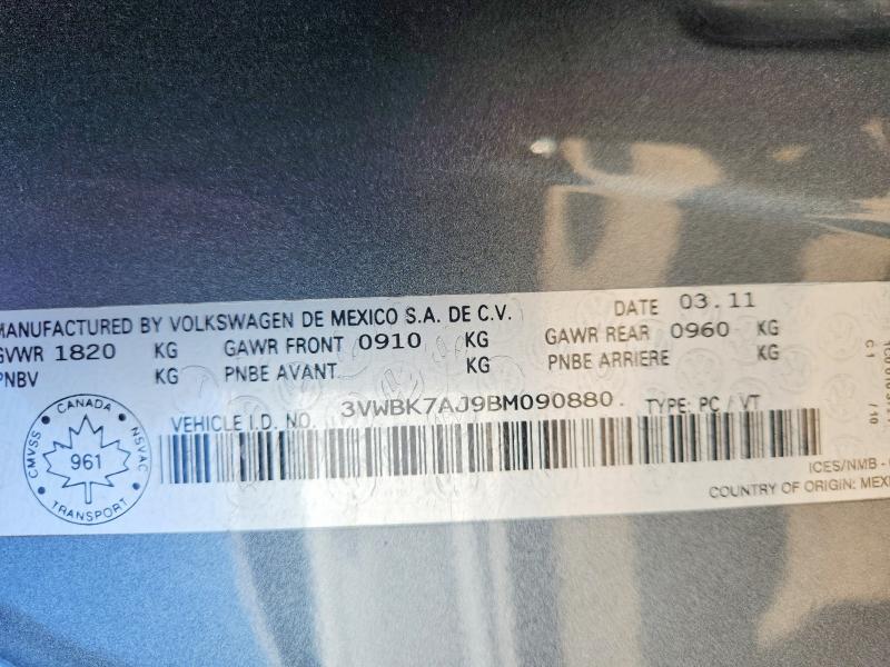 Продаж на аукціоні авто 2011 Volkswagen Jetta, vin: 3VWBK7AJ9BM090880, номер лоту: 66032816