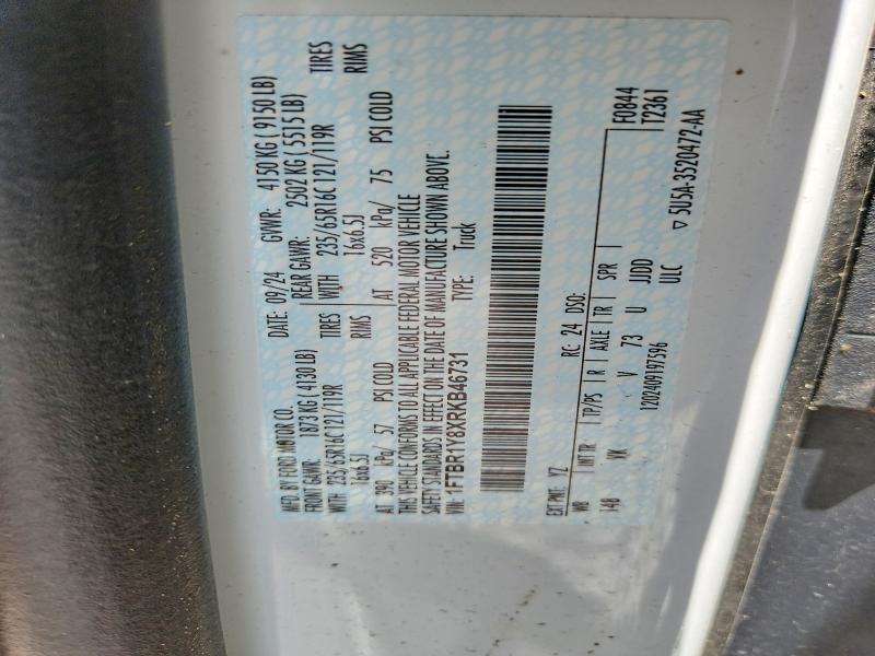 64264776 :رقم المزاد ، 1FTBR1Y8XRKB46731 vin ، 2024 Ford Transit مزاد بيع