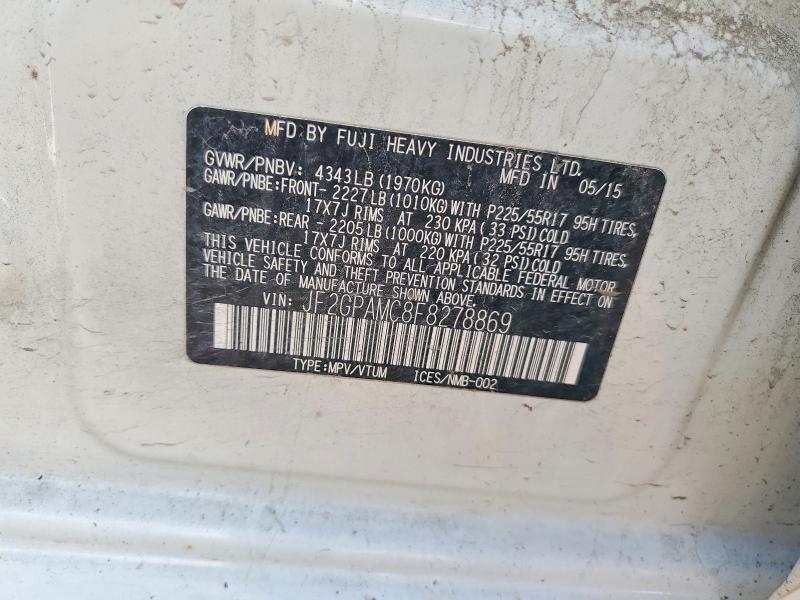 64644536 :رقم المزاد ، JF2GPAMC8F8278869 vin ، 2015 Subaru Xv Crosstrek مزاد بيع
