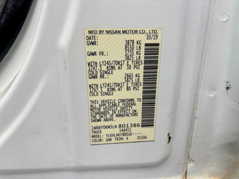 Продаж на аукціоні авто 2020 Nissan Nv, vin: 1N6BF0KM3LN801386, номер лоту: 66118046