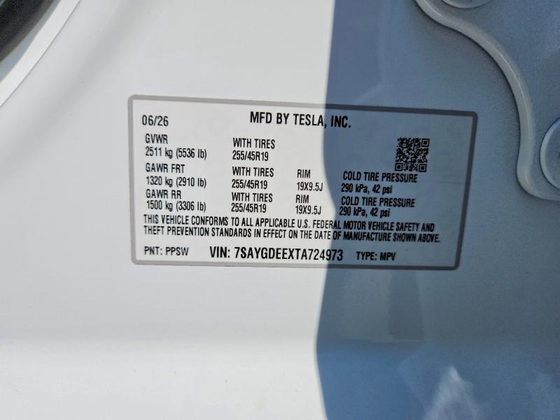 Aukcja sprzedaży 2026 Tesla Model Y, vin: 7SAYGDEEXTA724973, numer aukcji: 66437176